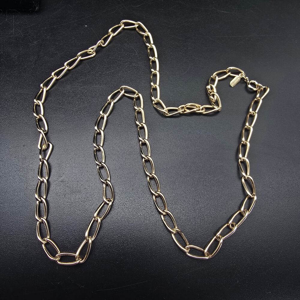 Sarah Coventry Gold Tone Chain Necklace 24 Inch Vintage Costume Jewelry